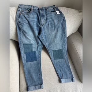 Universal Thread Women's Boyfriend Jeans with Blue Patches